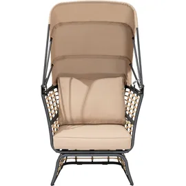 Garden Pleasure Paros beige, B:69,5cm H:150cm T:83cm, Kissenbezug: 100% Polyester, Sessel, Relaxsessel, BxTxH: 69,5x83x150 cm, überdacht