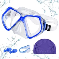 MengQiLe Taucherbrille für Erwachsene, Schwimmbrille Schnorchelmaske, Tauchmaske mit Nasenabdeckung 180°Panorama HD Anti Nebel Anti-Leck Taucherbrille für Erwachsene über 16 Jahre (Lila)