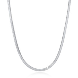 Elli PREMIUM Halskette Damen Schlangenkette Flach Elegant Fischgräte Trend Blogger in 925 Silber