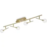 Ideal Lux Maracas 4-flg. Messing satin / klar