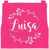 SpecialMe Personalisierte Kinderschürze mit Namen Mädchen Jungen Wunschname Kochschürze/Backschürze Kinder pink-weiß 3-6 Jahre - 3-6 Jahre