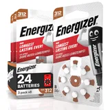 24 Energizer Hörgerätebatterien für Kopfhörer, Größe 312, Braun, ohne Quecksilber, 3 Packungen mit je 8 Batterien