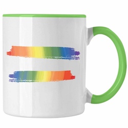 Trendation Tasse Trendation – Regenbogen Tasse Geschenk LGBT Schwule Lesben Transgender Grafik Pride grün