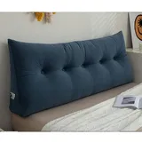 Llchaensc Rückenkissen Langes Keilkissen Keilkissen Hohes Rückenkissen Dreieckige Großes Lesekissen Für Bett Und Sofa Lendenkissen Kopfteil Kissen Sofa Bettkissen,Blau,80x50x20cm