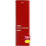 Amica KGCR 387 101 R Retro-Kühl-Gefrierkombination (244 l, 1810 mm hoch, Rot)