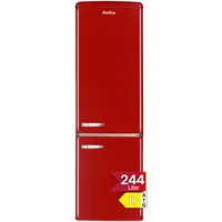 Amica KGCR 387 101 R Retro-Kühl-Gefrierkombination (244 l, 1810 mm hoch, Rot)