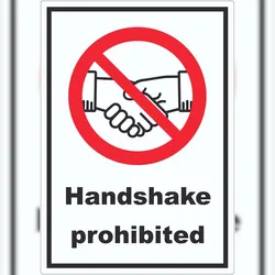 HB-Druck Handshake prohibited Aufkleber No handshake Symbol und Text Aufkleber A2 (420x594mm)