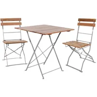 Mojawo 3-tlg Biergartenmöbel Bistroset Balkonset Klapptisch + 2 Klappstühle