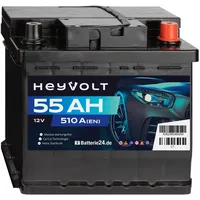 HeyVolt Start Autobatterie 12V 55Ah Starterbatterie ersetzt 46Ah 50Ah 52Ah