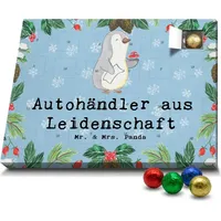 Mr. & Mrs. Panda Schoko Adventskalender Autohändler Leidenschaft - Blau Pastell - Geschenk, Schenken, Autoprofi, Eröffnung Autohaus, Fahrschule, ... - Blau