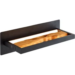 Brilliant Chaumont LED Wandleuchte 35cm schwarz/holz, Aluminium/Metall/Holz, 1x LED integriert, 9,5 W , (Lichtstrom: 930lm, Lichtfarbe: 3000K)