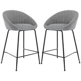 WAHSON OFFICE CHAIRS Barhocker 2er Set höhenverstellbar grau