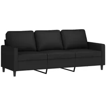 vidaXL 3-Sitzer-Sofa Schwarz 180 cm Samt