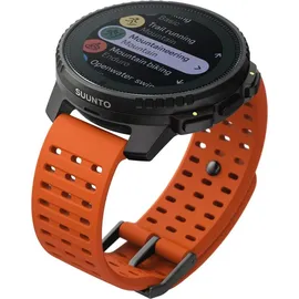 Suunto Vertical Solar BT 49 mm Edelstahlgehäuse schwarz Silikonarmband orange M