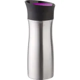 Helios to-go-Becher Click ́N ́Drink, 300 ml 9141-131 – 4h heiß & 8h kalt – Bruchsicherer Edelstahl – Einhandbedienung – 100% auslaufsicher – Spülmaschinenfest, Brombeer,