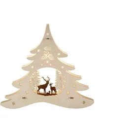Weigla Beleuchtetes Fensterbild Tannenbaum Waldmotiv 31,5 x 28,5 x 5 cm