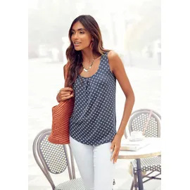 LASCANA Strandtop mit schönem Druck (2er-Pack) aus elastischer Viskose-Qualität, sommerlicht leicht blau 40/42