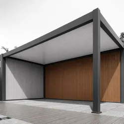 Weide Carport-Paneel Weide Anlehncarport – Holz-Kunststoff-Verbund Paneel 5,3 Meter