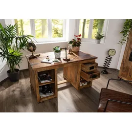 Massivmoebel24 Schreibtisch Mango natur lackiert