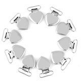 10 Stück Silber Metall Pfirsich, Pfau Patch Pince Attache Tetine Herz Hosenträger Hosenträger Clips Halter Kunststoff Zähne