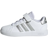adidas Grand Court Sneakers, Ftwr White/Matte Silver/Matte Silver, 28