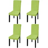 vidaXL Stretch-Stuhlhussen Gerade 4 Stk. Grün
