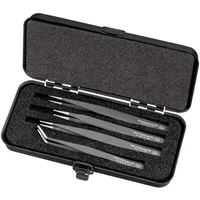 Wiha 32349 Pinzetten-Set 4teilig Spitz, Flach-breit, Abgerundet