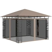 vidaXL Pavillon 3 x 3 m inkl. Moskitonetz Taupe