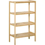 Homcom Standregal Bücherregal 4-stufiges Bambusregal Lagerregal Natur