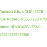 Toshiba N300 NAS HARD DRIVE 22TB SATA3 7200RPM intern Multimedia-Technik Raid HDD