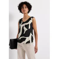 STREET ONE Strukturmix Top mit Print - Grau