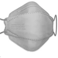 50x FFP2 Maske 4D Fischform GRAU - Fischmaske, mehrlagig, einzeln verpackt | CE zertifiziert Atemschutzmaske Fisch Maske farbig grau