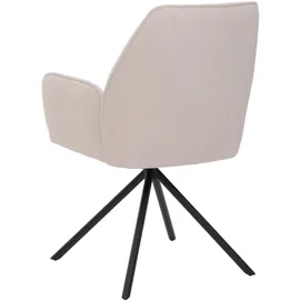 Mendler Esszimmerstuhl HWC-G67 Stoff Bouclé creme