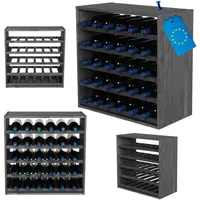 Modo24 Weinregal Modulares System RW61, Flaschenregal Massivholz, Kellerregal, Weinständer, Stapelbar, Weinschrank, für Küche & Vorratsraum, 3 Farben grau 60 cm x 60 cm x 30 cm