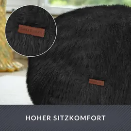 Green Bean Pouf in 3 Farben - Sitzhocker mit Füllung - Maße 45 x 25 cm - perfekte Ergänzung zum Sitzsack - Sitzwürfel Sitzkissen Hocker Schwarz