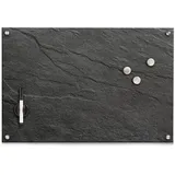 Zeller Memoboard Schiefer Glas 60 cm x 40 cm x 1,6 cm Anthrazit