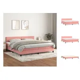 vidaXL Boxspringbett mit Matratze Rosa 200x200 cm Samt