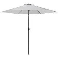 Beliani Sonnenschirm Hellgrau Polyester Aluminium 270 cm Garten Terrasse