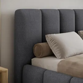 petits-meubles Bett mit Bettkasten 180 x 200 cm Grau