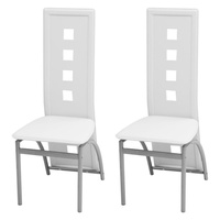 VidaXL Esszimmerstühle 2 Stk. Weiß Kunstleder