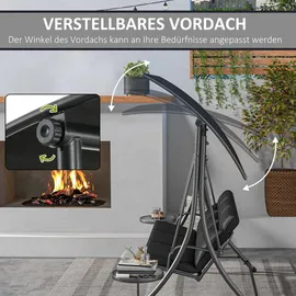 Outsunny Hollywoodschaukel Schwarz 3-Sitzer