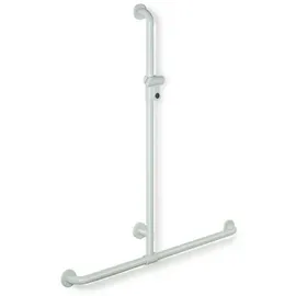 Hewi active+ Duschhandlauf 801.35D45098 signalweiß, 762 x 1250 mm, mit Brausehalterstange, antimikrobiell