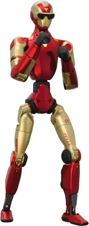 Unitree R1 Air Humanoider Roboter, Embodied Intelligence, Monokular-Kamera, 20 Freiheitsgrade, Intelligente interaktive Kommunikation mit KI-Sprachmodell, Rot und Gold