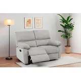 Home Affaire 2-Sitzer LANNOY, mit manueller o. elektrischer Relaxfunktion in beiden Sitzen., Elektrische Variante mit USB A/C. Federkern, Webstoff grau