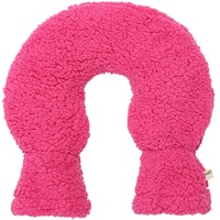 Premium Nacken Wärmflasche aus PVC für Schulter und Nacken mit kuschligem Teddy Bezug mit Klettverschluss und extra Innenfutter, BS1970:2012 zertifiziert (Pink)