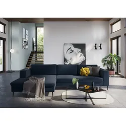 Ecksofa DOMO COLLECTION "Modica, zeitlos und elegant, L-Form", blau, B:329cm H:81cm T:173cm, Sofas, moderne Optik mit extrabreiter Recamiere, auch in Cord