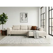 werk2 Ecksofa WERK2 "Garay, XXL-Liegefläche: elektrisch ausziehbar auf ca. 228×126 cm", beige, B:287cm H:64cm T:220cm, 100% Polyester, Sofas, Ecksofa, Luxus in Übergröße: XXL-Liegefläche, Komfort-Ottomane & stilvolle Füße
