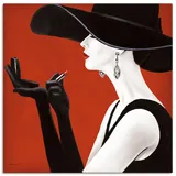 ARTland Leinwandbild ARTLAND "Hut ab II", rot (farbe bild(er): rot), B:30cm H:30cm, Bilder, Leinwandbild, auf Holzrahmen gespannt