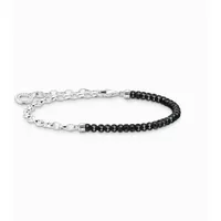 Thomas Sabo Armband mit schwarzen Perlen 925 Sterling Silber A2100-130-11-L14 Größe 14 cm