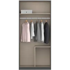 Rauch Drehtürenschrank RAUCH "Holmes", grau (graumetallic, eiche artisan), B:91cm H:197cm T:54cm, Holzwerkstoff, Schränke, Drehtürenschrank, im Industrial Style, mit Schubkästen, mit oder ohne Spiegel